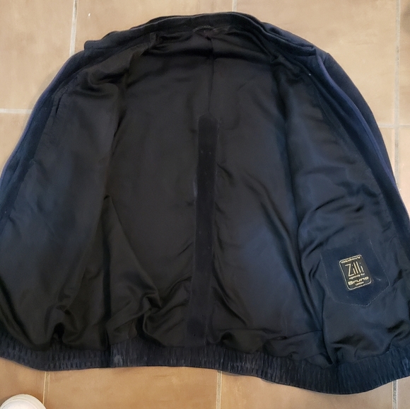 Zilli navy suede bomber jacket - Picture 4 of 6